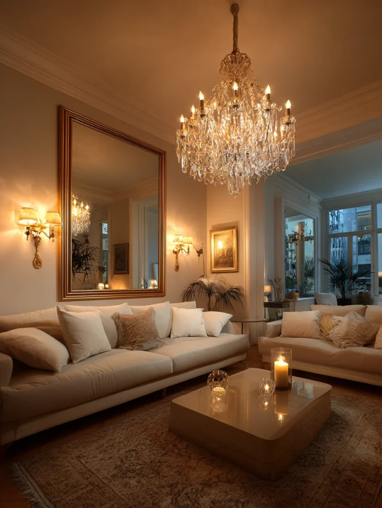 Modern Victorian Living Room Design Ideas: Incorporate Victorian-Style Lighting Fixtures