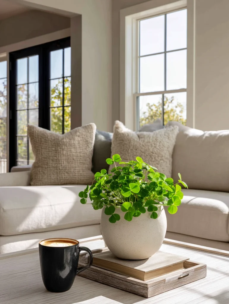 Irish Coffee Table Styling Ideas: Add a Touch of Greenery with Shamrock Plants