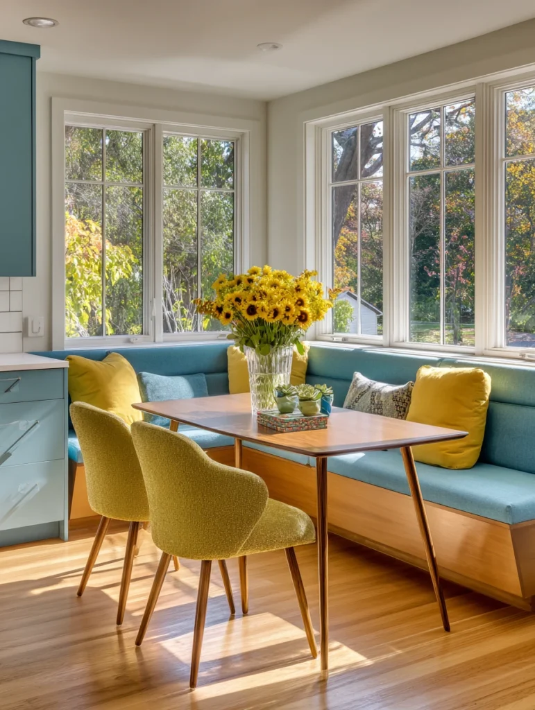 Mid-Century Modern Kitchen Ideas: Add a Breakfast Nook with Built-In Seating
