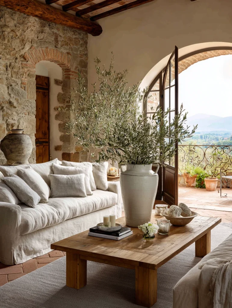 Italian Coffee Table Styling Ideas: Incorporate Fresh Olive Branches