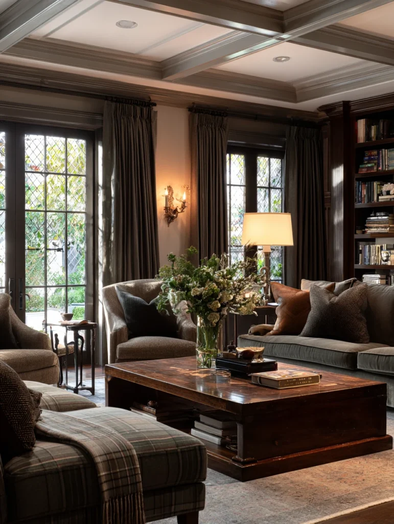 Aesthetic Irish Living Room Ideas: Antique Dark Wood Furniture