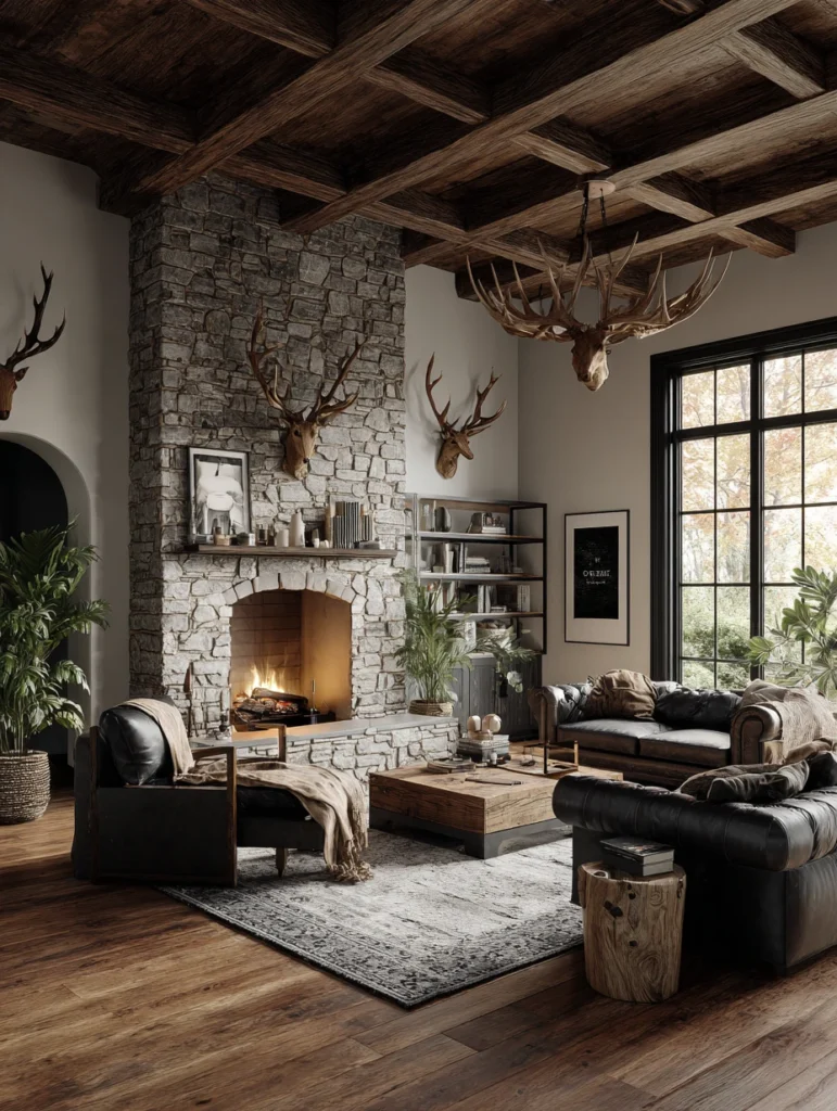 Aesthetic Scottish Living Room Ideas: Antler Decor Elements