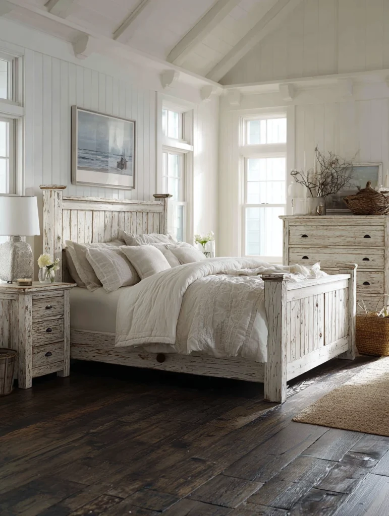 Aesthetic Irish Bedroom Ideas: Choose Whitewashed or Cream-Painted Wood Furniture