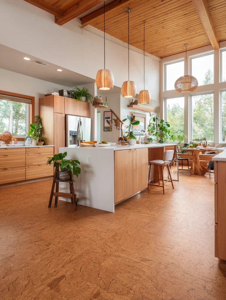 Stylish Kitchen Flooring Ideas: Cork Flooring for Eco-Conscious Comfort