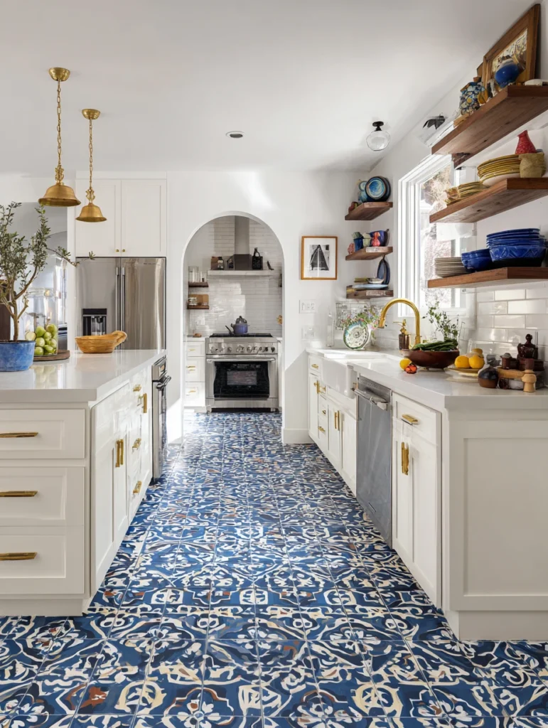 Stylish Kitchen Flooring Ideas: Ceramic Tile in Bold Patterns