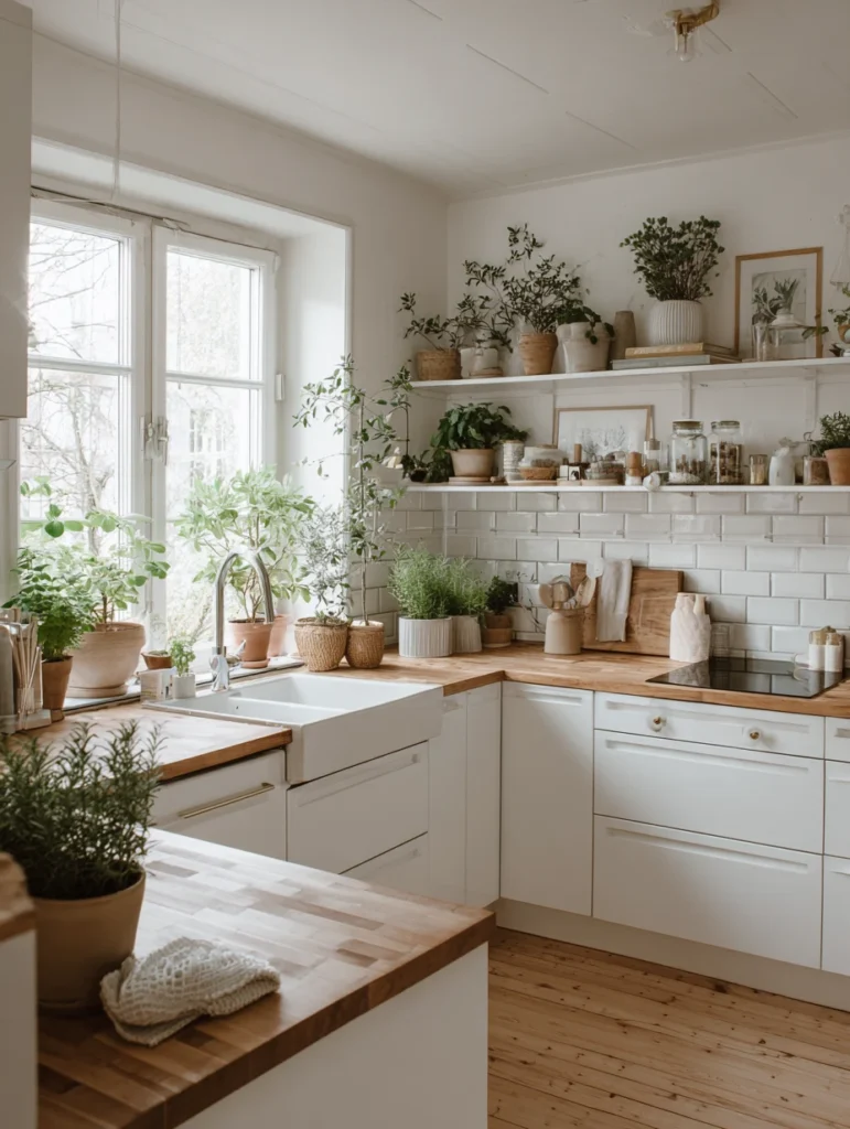 Scandinavian Kitchen Design Ideas: Incorporate Greenery Throughout
