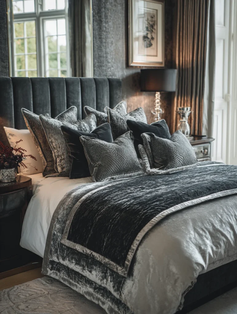 Aesthetic Italian Bedroom Ideas: Layered Textiles in Rich Fabrics