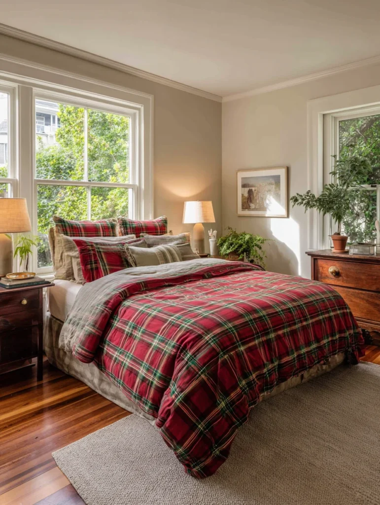 Aesthetic Scottish Bedroom Ideas: Tartan Bedding
