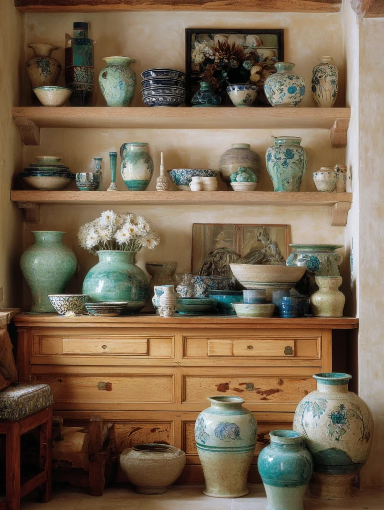 Aesthetic Irish Bedroom Ideas: Display Vintage Irish Pottery and Ceramics