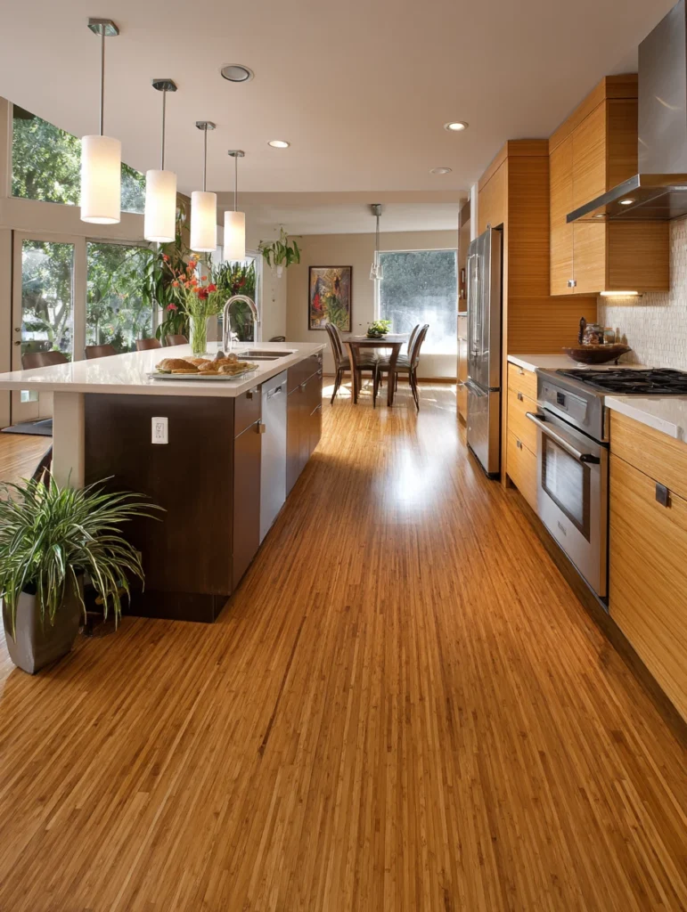 Stylish Kitchen Flooring Ideas: Bamboo for Modern Sustainability