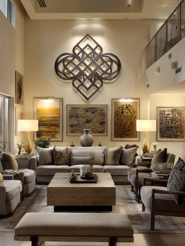 Aesthetic Scottish Living Room Ideas: Celtic Knot Artwork