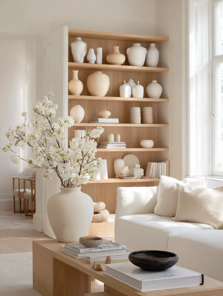 Stunning Swedish Living Room Ideas: Display Ceramics and Pottery