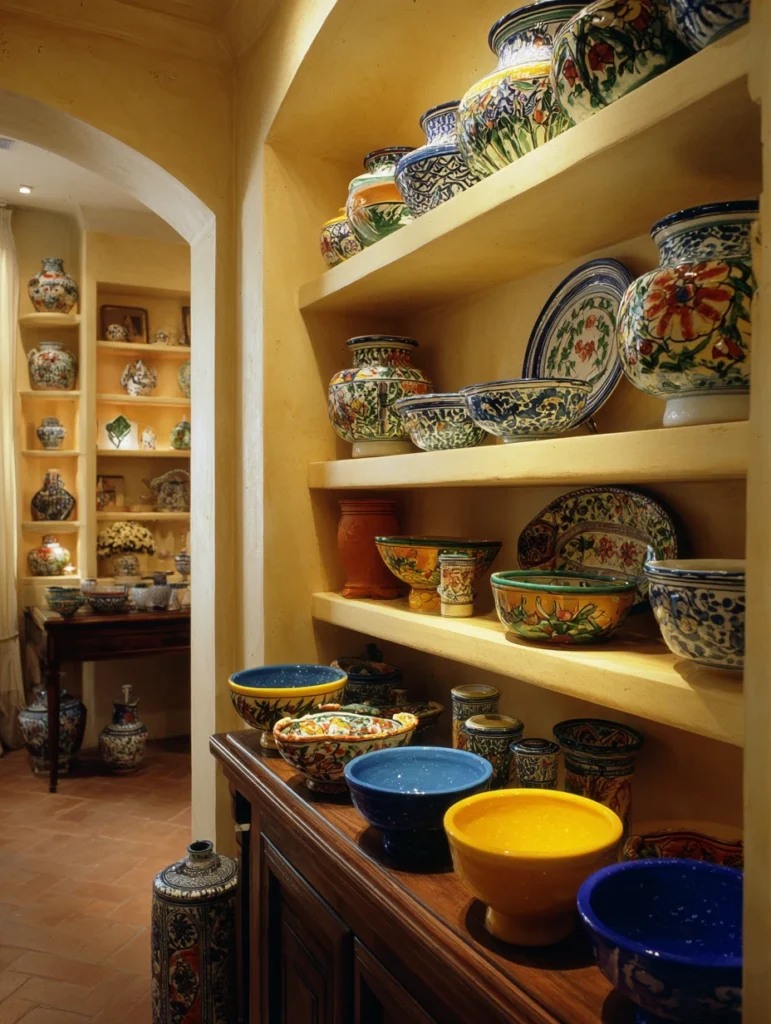 Aesthetic Italian Living Room Ideas: Display Collections of Italian Ceramics and Pottery