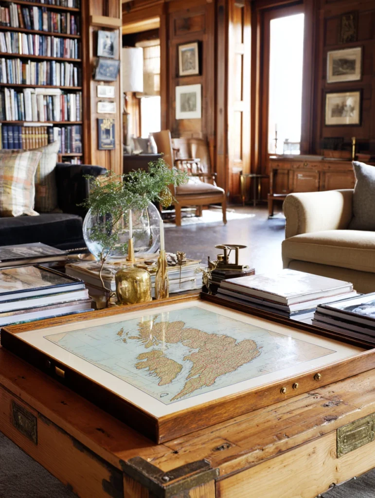 Scottish Coffee Table Styling Ideas: Display Vintage Maps of Scotland