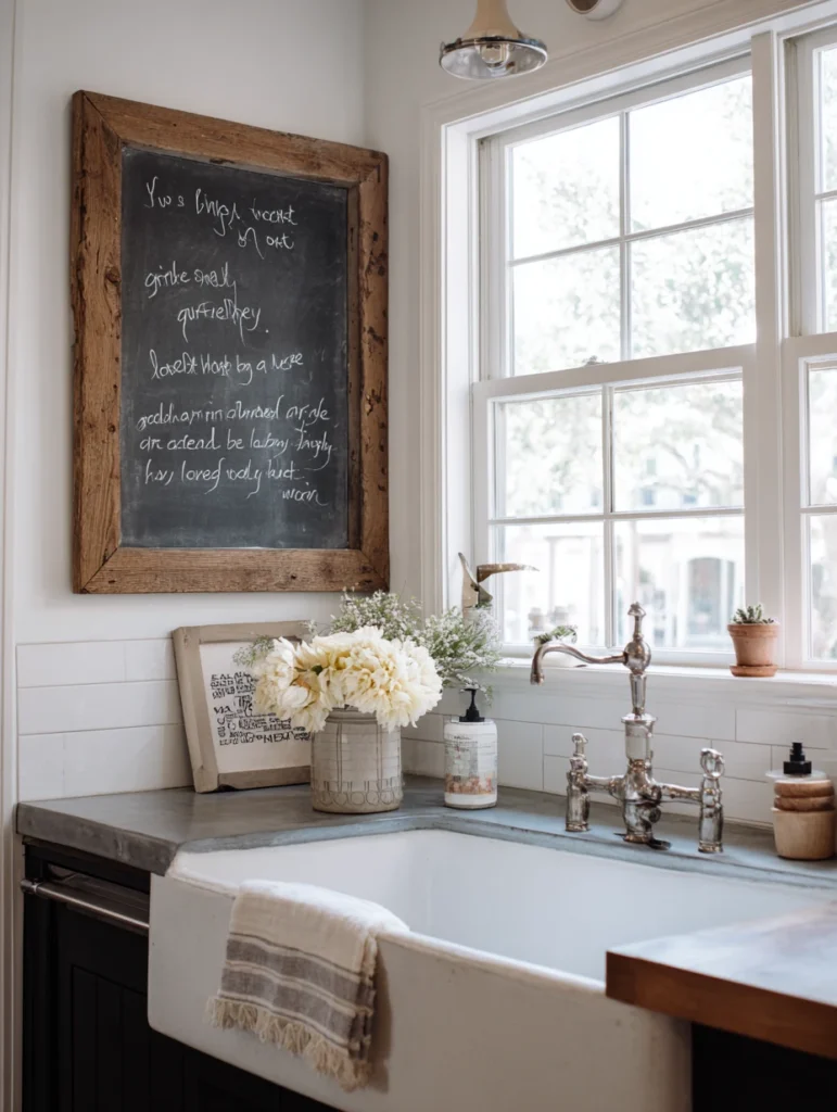 Above Kitchen Sink Ideas: Hang a Chalkboard or Letter Board