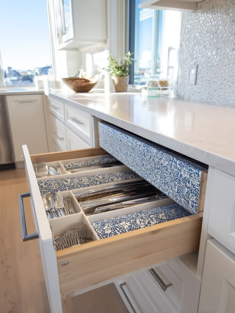 Kitchen Ideas on a Budget: Add Contact Paper to Drawers