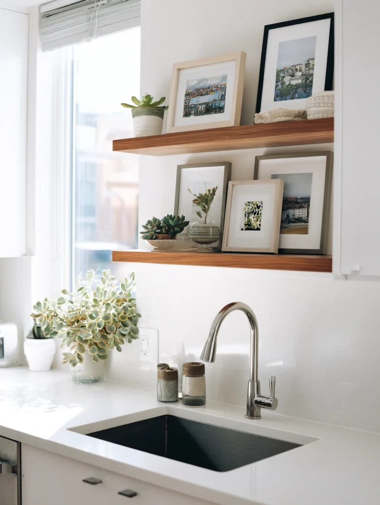 Above Kitchen Sink Ideas: Install Picture Ledges