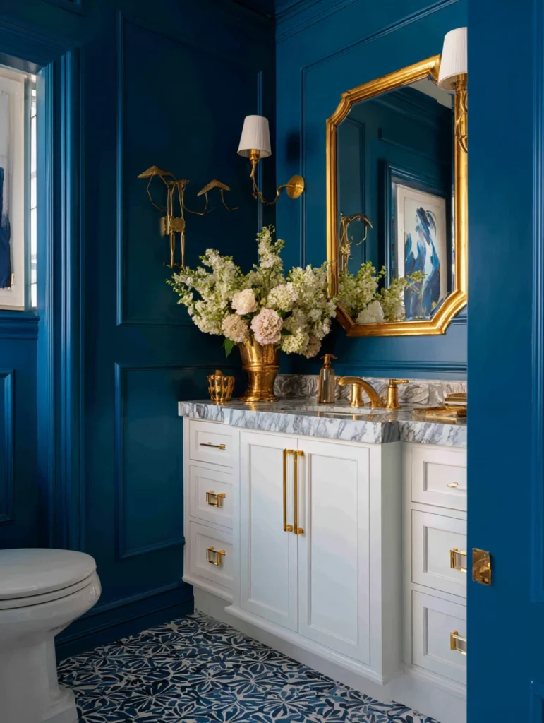 Wall Color Combinations: Peacock Blue and Gold