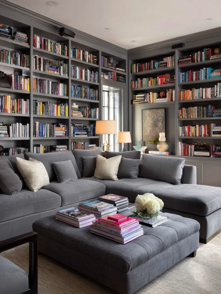 Grey Couch Living Room Ideas: Style with Books