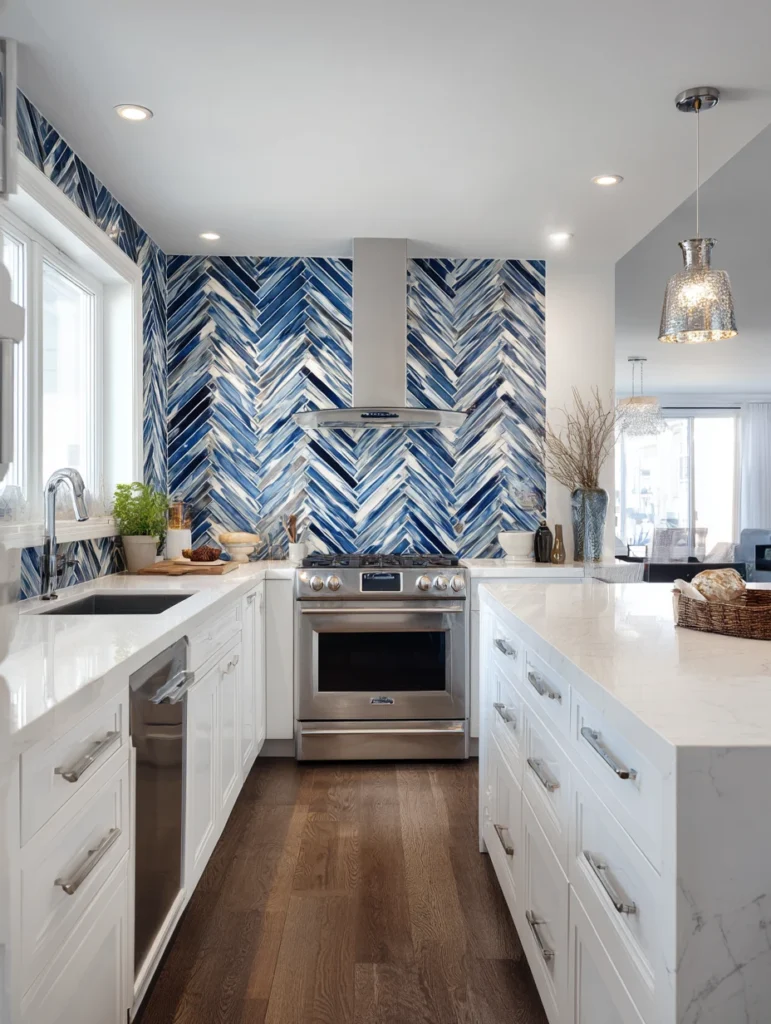 Aesthetic Kitchen Wall Decor Ideas: Tile Pattern Art Installation
