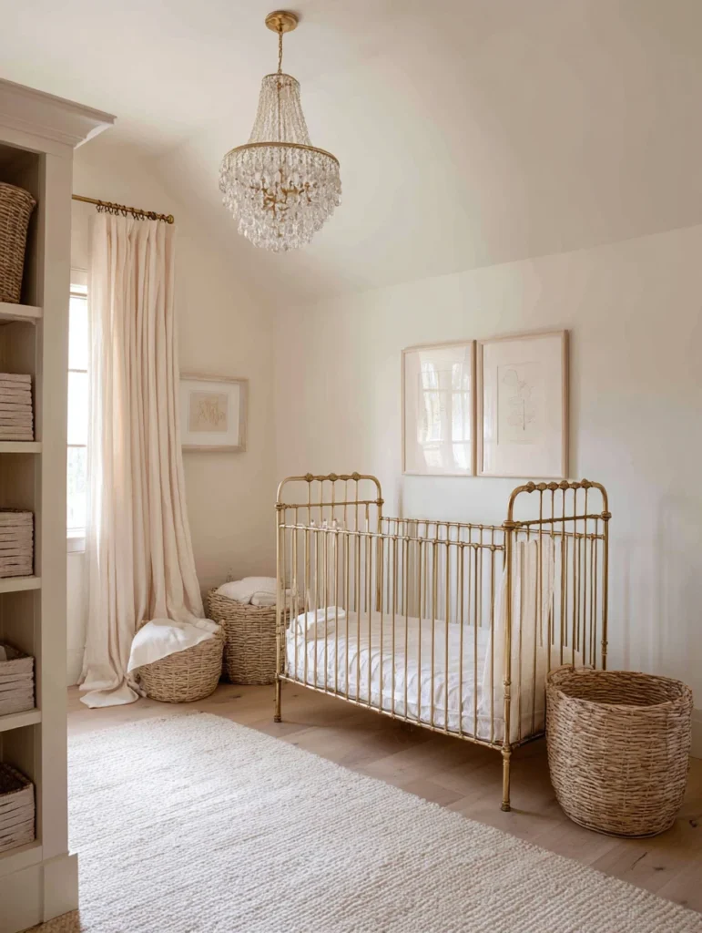 Elegant French Nursery Ideas: Wrought Iron Crib