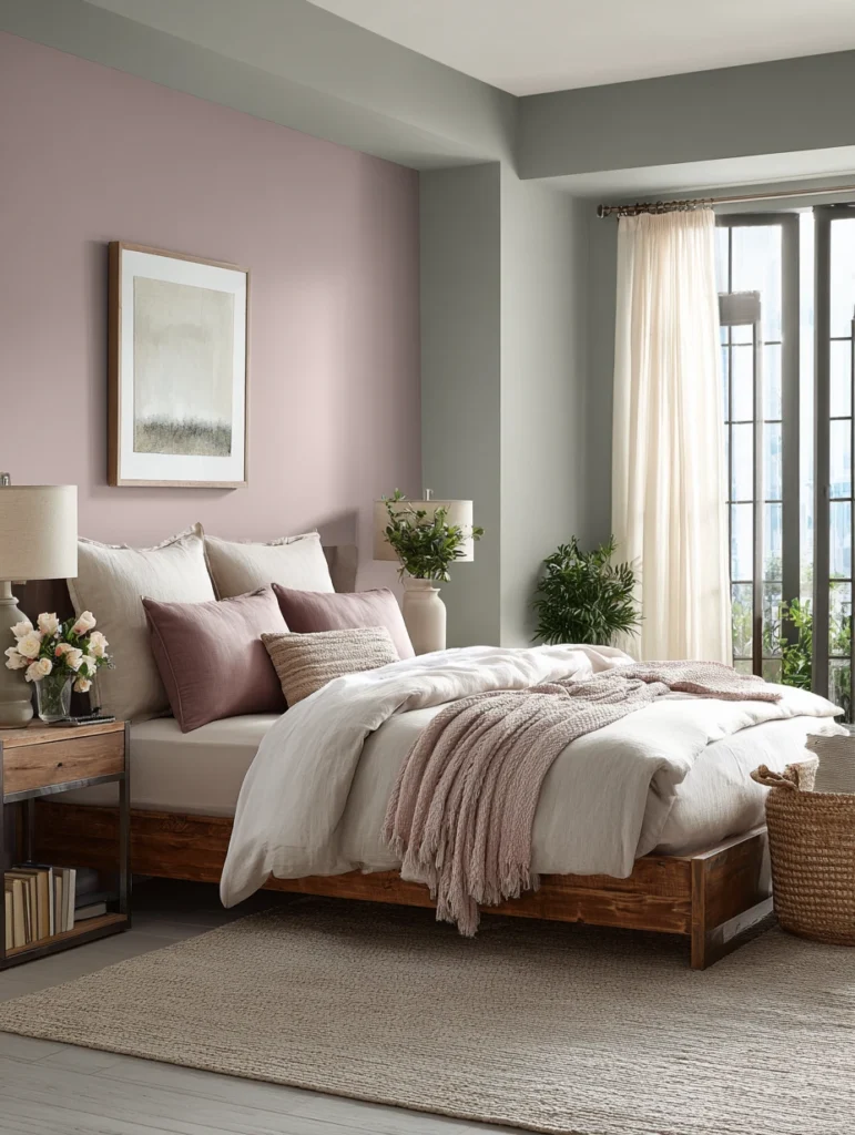 Wall Color Combinations: Mauve and Gray-Green