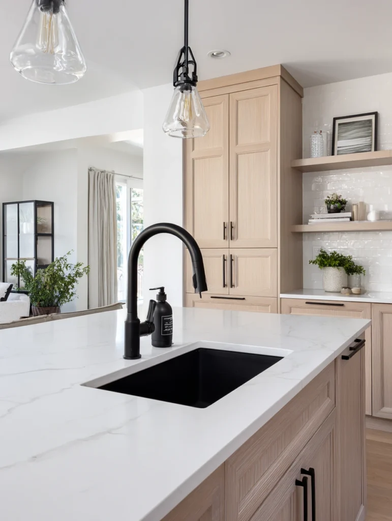 Kitchen Wash Basin Ideas: Swap in a Matte Black Faucet