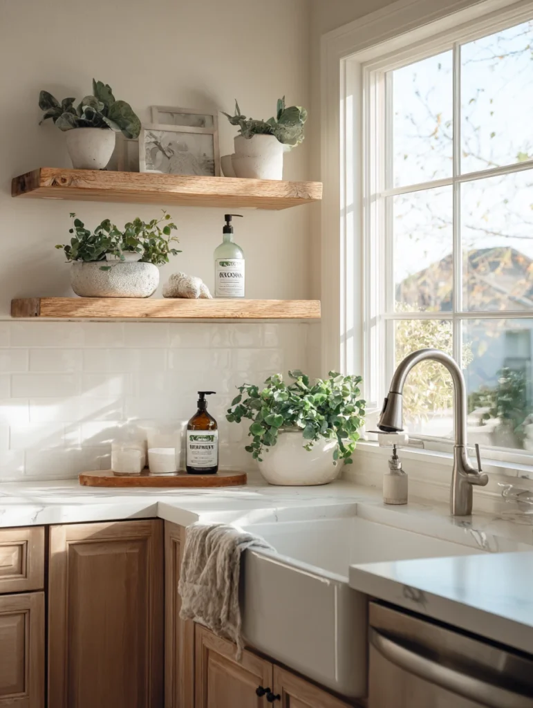 Kitchen Wash Basin Ideas: Add a Small Over-Sink Shelf