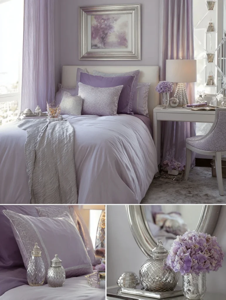 Dorm Room Color Ideas: Lilac and Silver