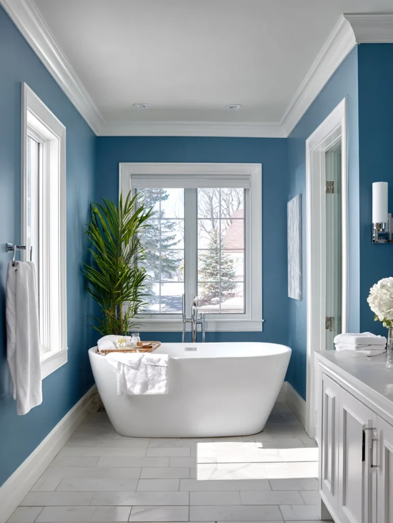 Wall Color Combinations: Slate Blue and Soft White