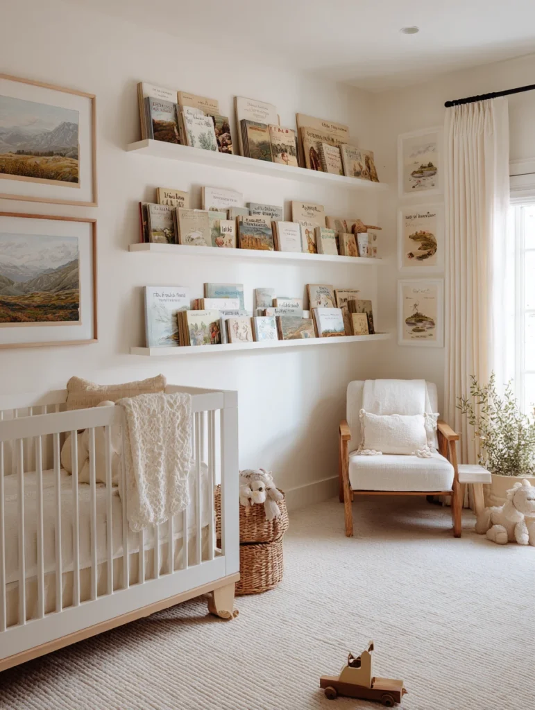 Elegant French Nursery Ideas: Vintage Book Display