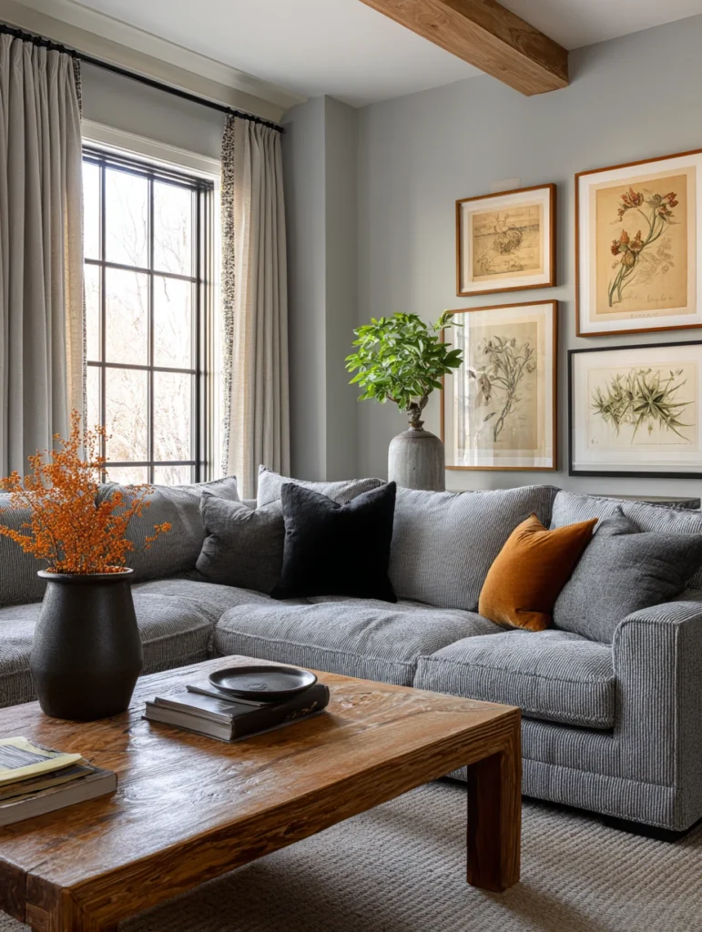 Grey Couch Living Room Ideas: Mix Modern and Vintage