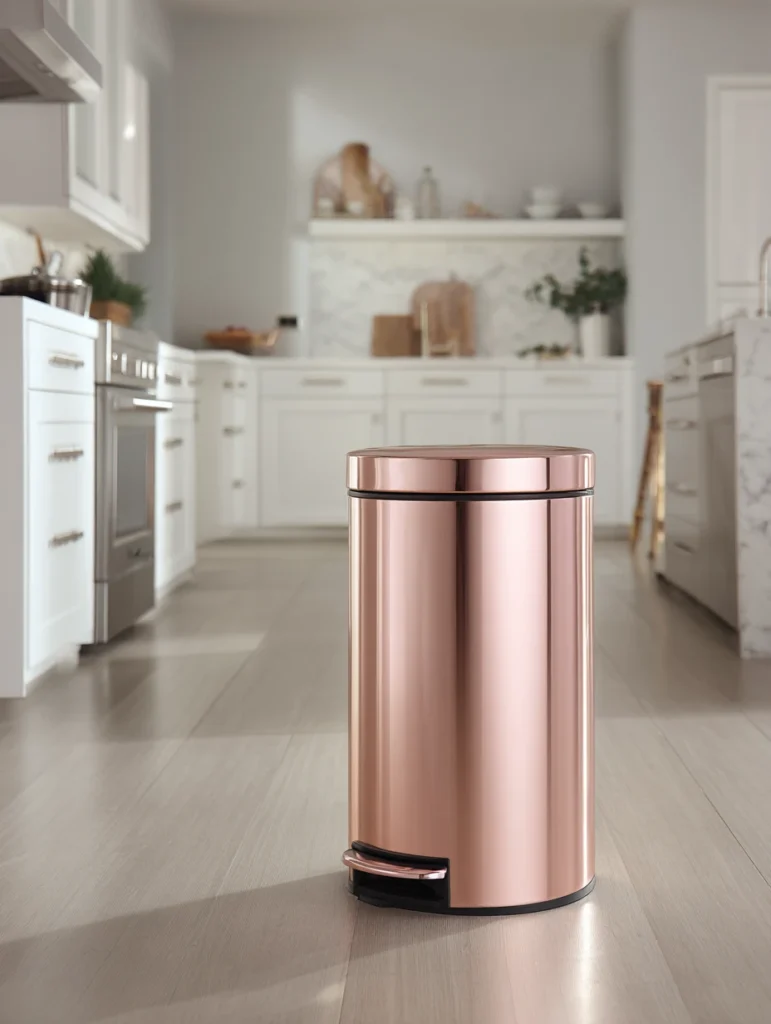 Rose Gold Kitchen Ideas: Rose Gold Trash Can (Yes, Really)
