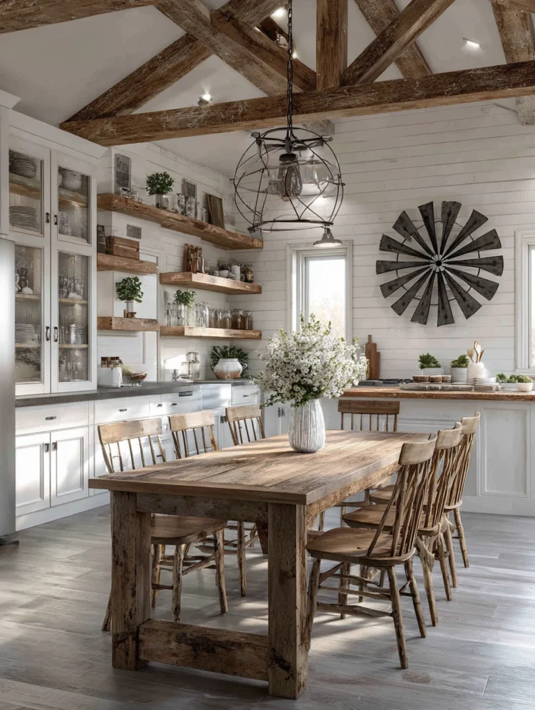 Aesthetic Kitchen Wall Decor Ideas: Farmhouse Windmill Wall Decor