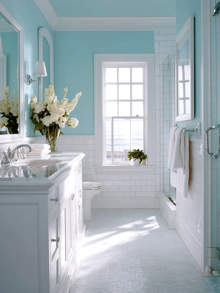 Wall Color Combinations: Pale Aqua and White