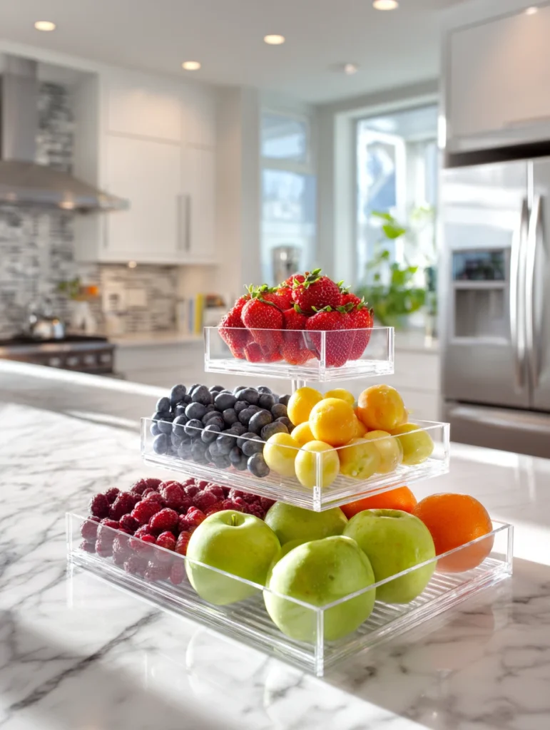 Creative Fruit Basket Ideas for Your Kitchen: Tiered Countertop Organizer Rack