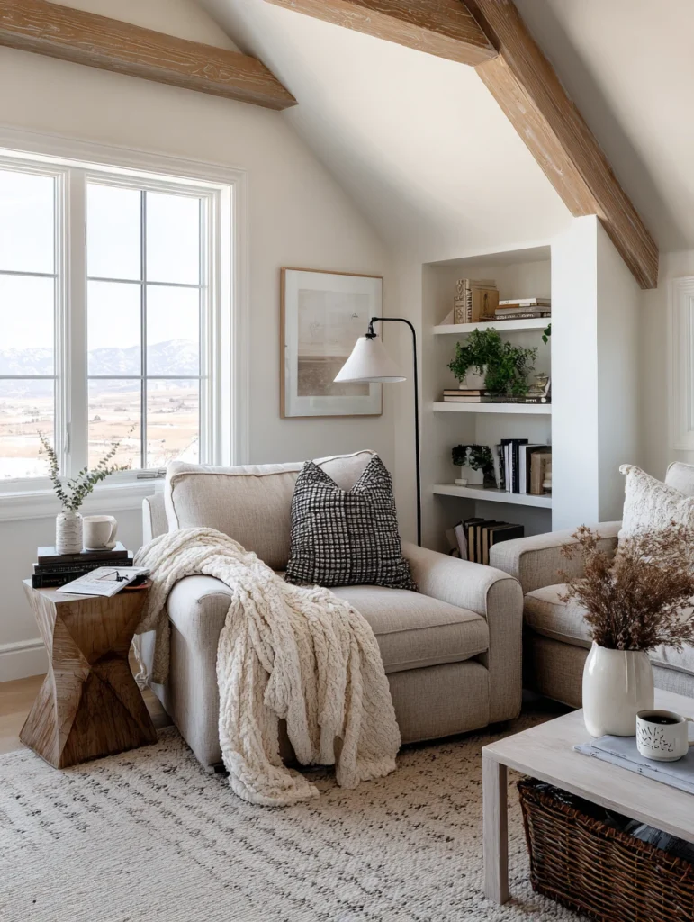 Aesthetic Farmhouse Living Room Ideas: Cozy Reading Nook Creation