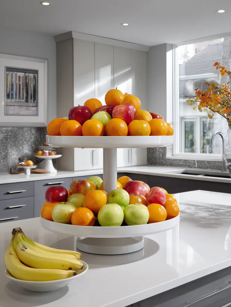 Creative Fruit Basket Ideas for Your Kitchen: Double-Decker Rotating Stand