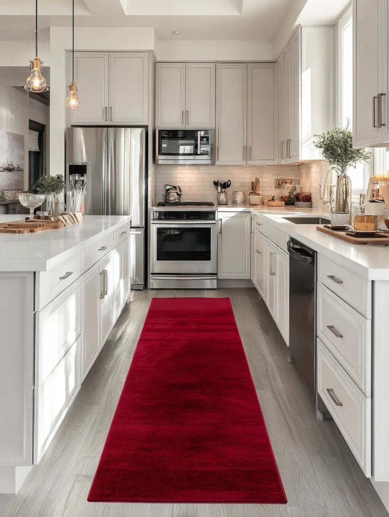 Red Kitchen Decor Ideas: Crimson Kitchen Rugs and Runners