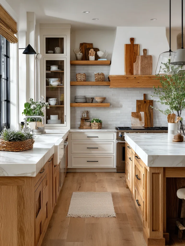 Elegant Kitchen Ideas: Warm Wood Tones and Natural Elements