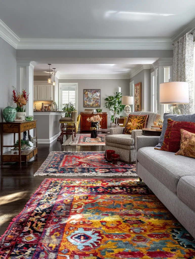 Grey Flooring Living Room Ideas: Cozy It Up With Layered Rugs