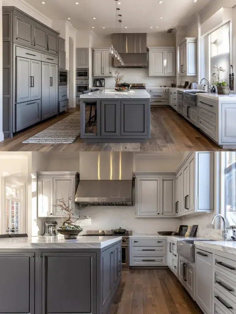 10 Two Tone Grey Cabinets
