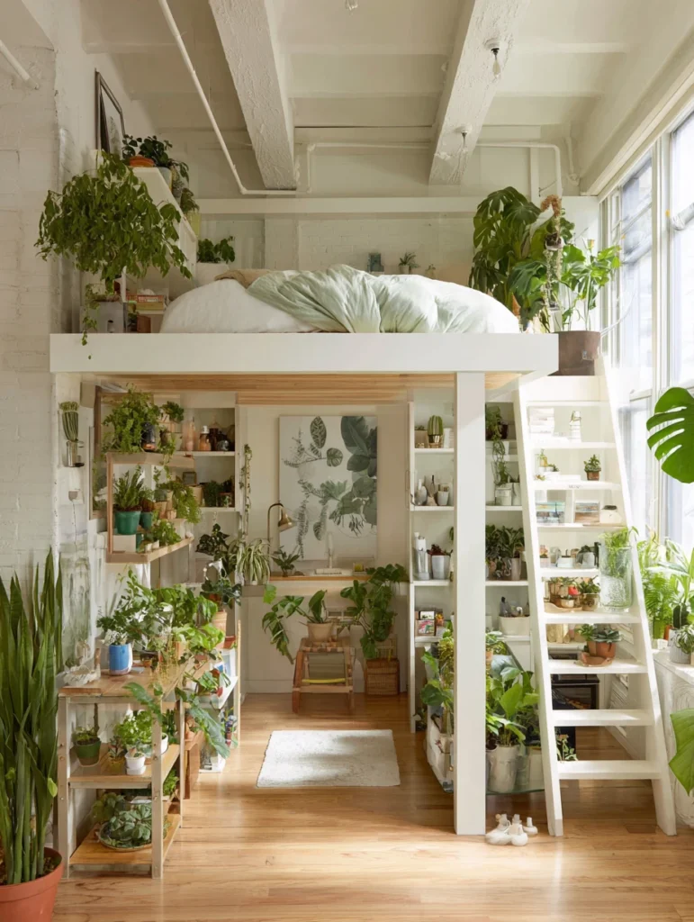 Loft Bed Bedroom Ideas: Plant Nursery Station