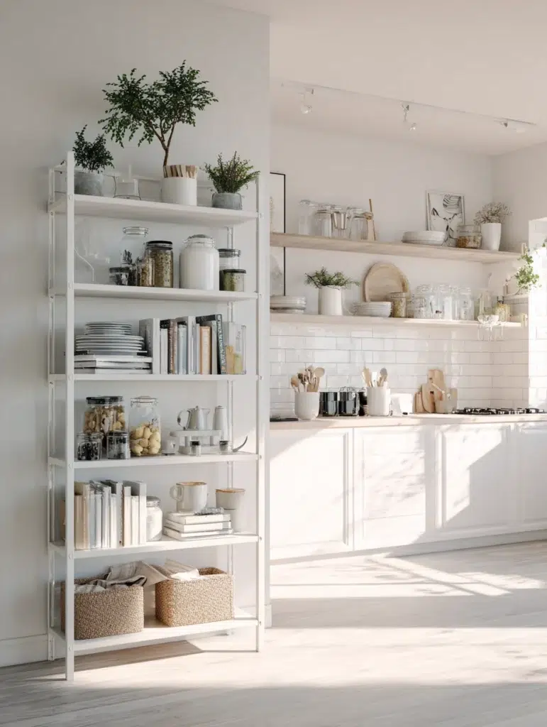 15 Incorporate White Open Shelving