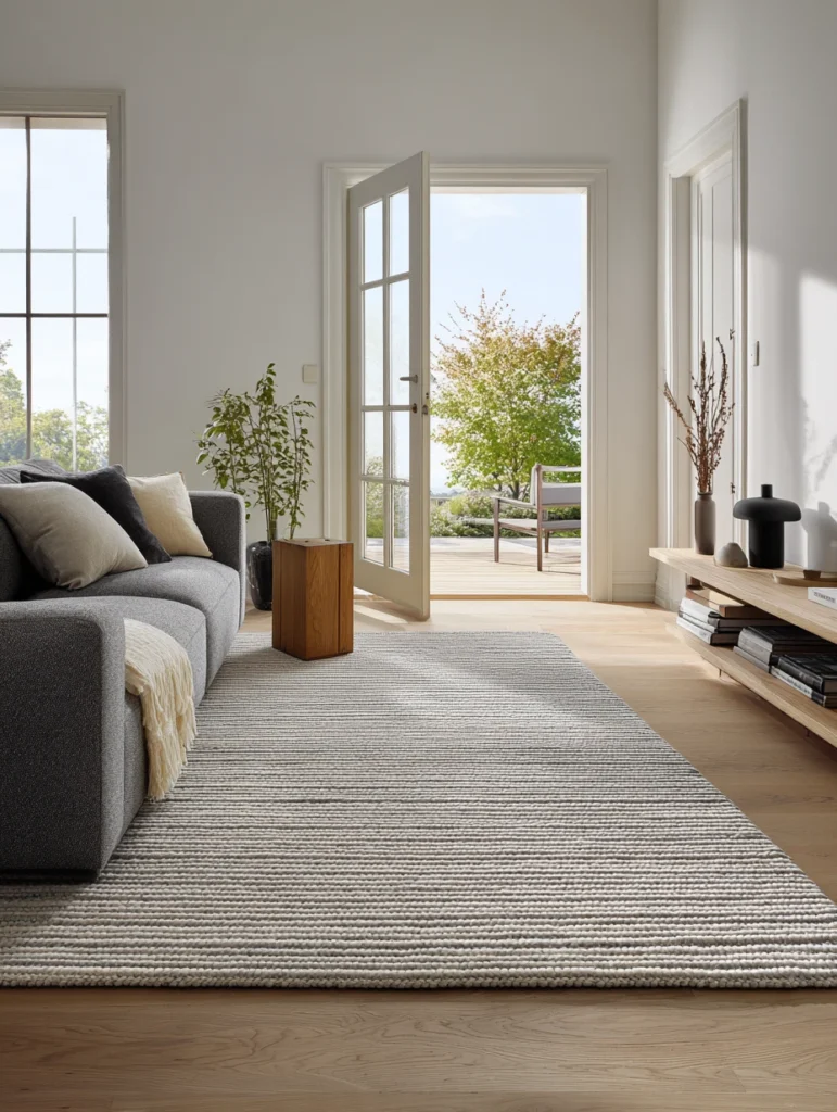 Stylish Living Room Rug Ideas: Low-Profile Flatweave Rugs