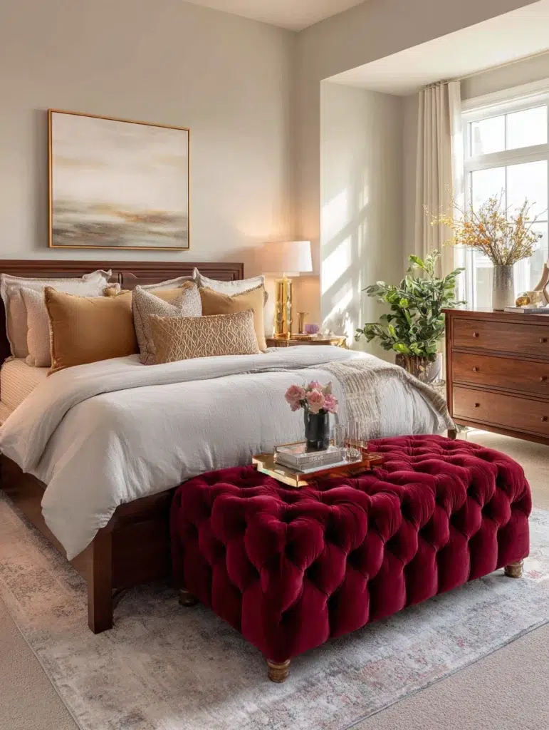 16 Ruby Red Ottoman