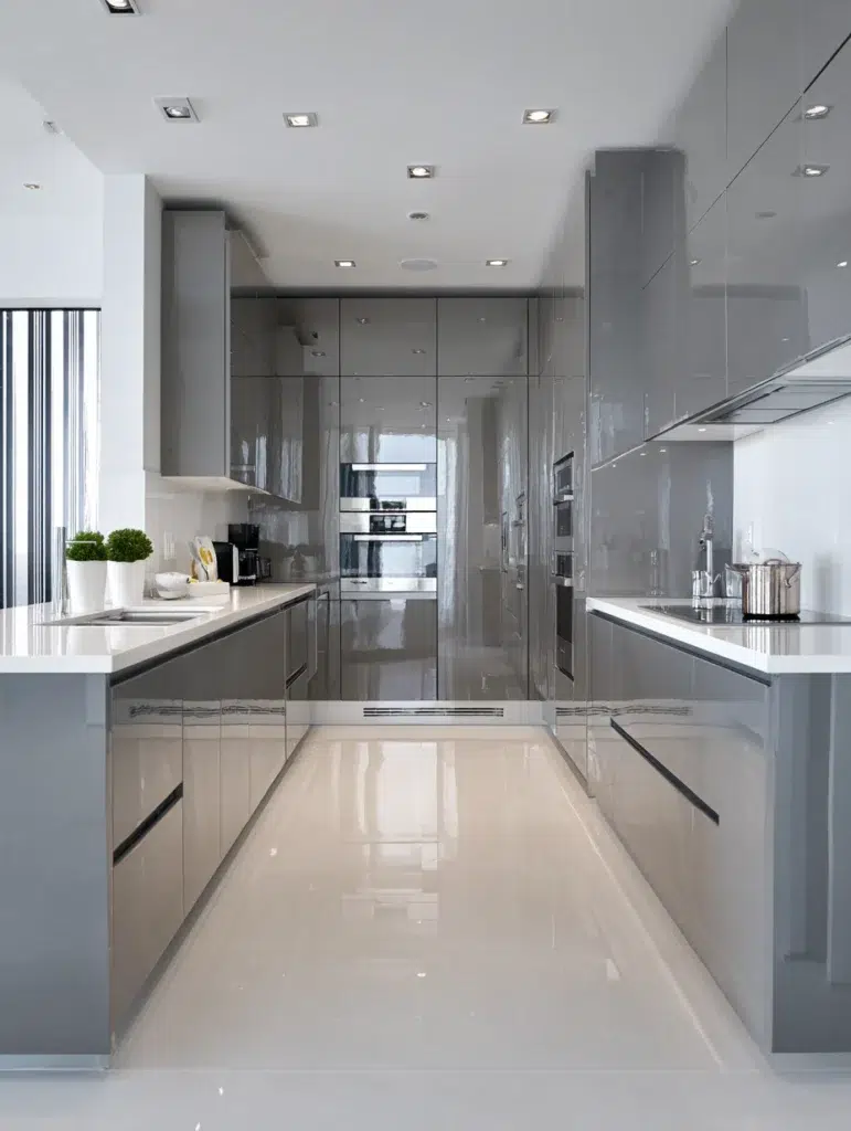 19 Glossy Grey Cabinets