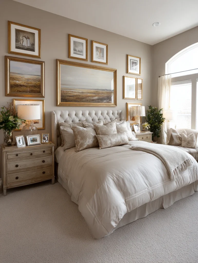 Beige Bedroom Ideas: Incorporate Neutral Artwork Frames