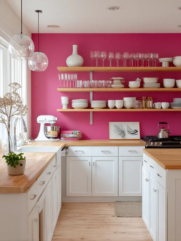 2 Hot Pink Accent Wall