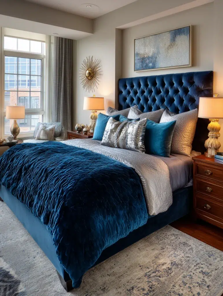 2 Velvet Sapphire Blue Bedding